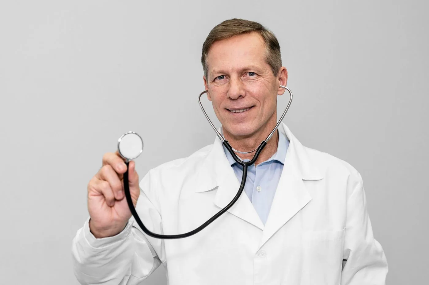 Cardiologist holding a stethoscope